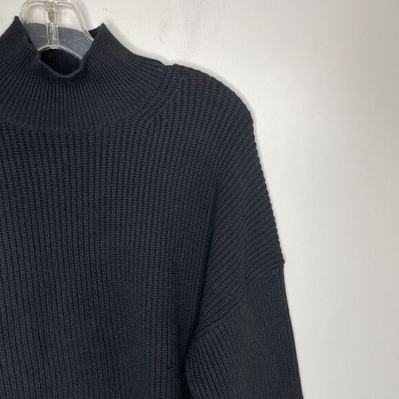 J.CREW Sweater Womens Medium Ribbed Turtleneck Pullover NEW Black BV348 - Picture 2 of 9